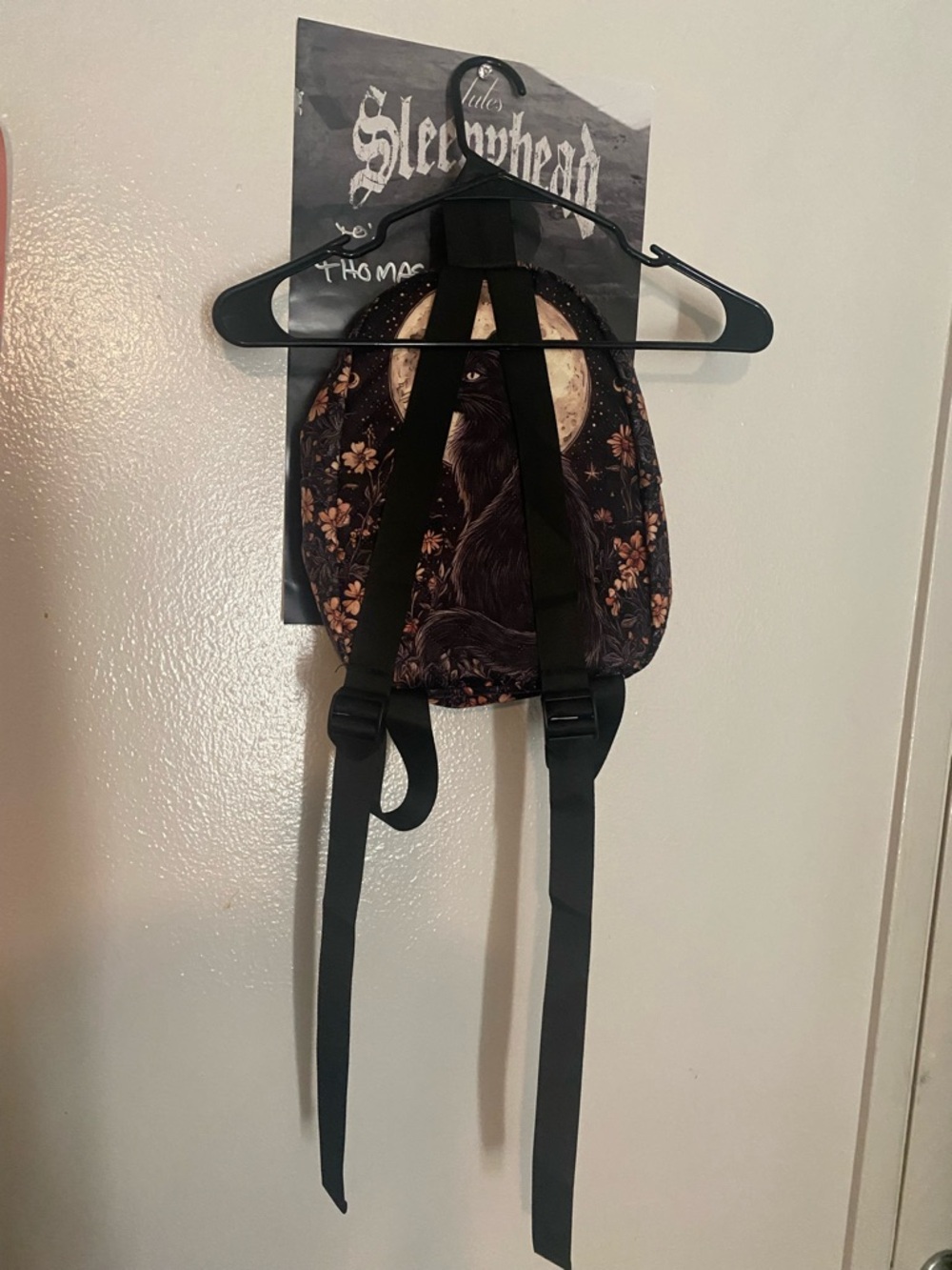 Black Cat Moon Quilted Mini Backpack - Picture 6 of 10